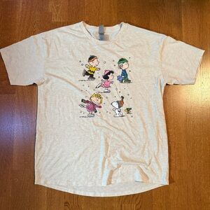 NWOT Snoopy Peanuts Ice Skating Women Size S by Instant Message Beige